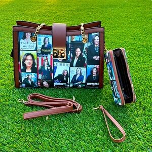 Kamala Harris 2 N 1 Brown Handbag.